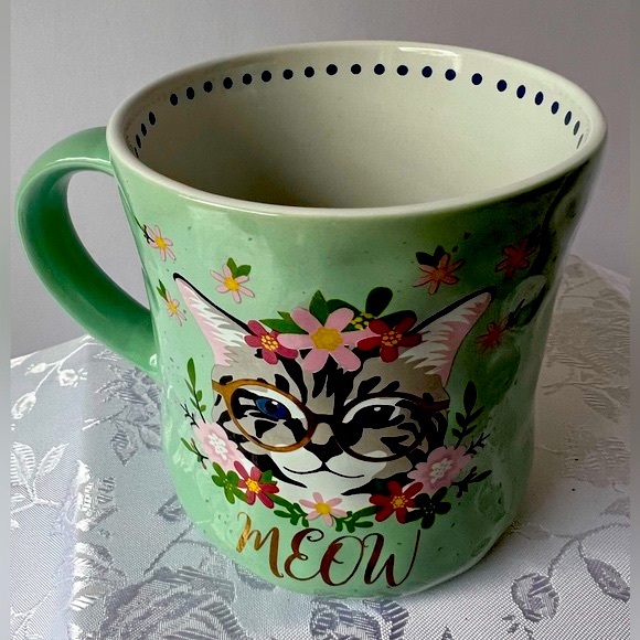 Kensie Home Meow! Cat with Glasses Mug NWOB - Picture 2 of 2